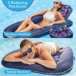 Aqua Campania Ultimate 2-in-1 Pool Float Lounge – Extra Large – Inflatable Pool Floats for Adults with Adjustable Backrest & Cupholder Caddy – Navy Hibiscus Aqua Campania Ultimate 2-in-1 Pool Float Lounge – Extra Large – Inflatable Pool Floats for Adults with Adjustable Backrest & Cupholder Caddy – Navy Hibiscus