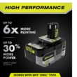 RYOBI PBP2007 ONE+ HP 18V HIGH PERFORMANCE Lithium-Ion 6.0 Ah Battery (2-Pack)