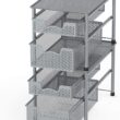 Simple Houseware Stackable 2 Tier Sliding Basket Organizer Drawer, Silver
