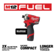 Milwaukee 2551-22 M12 FUEL SURGE 12V Lithium-Ion Brushless Cordless 1/4 in. Hex Impact Driver Compact Kit w/Two 2.0Ah Batteries, Bag