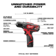 Milwaukee 2407-22 M12 12-Volt Lithium-Ion Cordless 3/8 in. Drill/Driver Kit with Two 1.5 Ah Batteries, Charger and Tool Bag