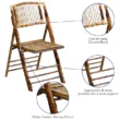 Flash Furniture 4-Pack Bamboo Standard Folding Chair with Solid Seat (Indoor or Outdoor)