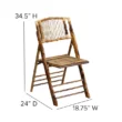 Flash Furniture 4-Pack Bamboo Standard Folding Chair with Solid Seat (Indoor or Outdoor)