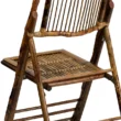 Flash Furniture 4-Pack Bamboo Standard Folding Chair with Solid Seat (Indoor or Outdoor)