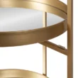 Kate and Laurel Celia Modern Glam 3-Tier Metal Bar Cart,13.75-in x 28-in, Gold, Decorative Round Serving Cart with Lockable Wheels