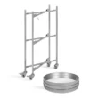 Kate and Laurel Celia Modern Glam 3-Tier Metal Bar Cart,13.75-in x 28-in, Gold, Decorative Round Serving Cart with Lockable Wheels
