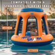 Swimming Pool Basketball Hoop Set by Hoop Shark - Orange/Blue - Inflatable Hoop with Ball