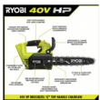 RYOBI RY40590 40V HP Brushless 12 in. Top Handle Cordless Battery Chainsaw with 4.0 Battery and Charger