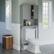 RiverRidge Ashland 27.44-in W x 64.88-in H x 7.81-in D Gray Over-the-Toilet Storage