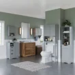 RiverRidge Ashland 27.44-in W x 64.88-in H x 7.81-in D Gray Over-the-Toilet Storage