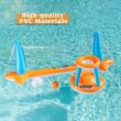 JOYIN Inflatable Pool Float Set Volleyball Net & Basketball Hoops, Summer Fun for Kids & Adults