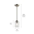 Kichler Winslow Brushed Nickel Modern/Contemporary Seeded Glass Cylinder Mini Pendant Light