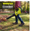 RYOBI P21014BTLVNM ONE+ HP 18V Brushless Whisper Series 130 MPH 450 CFM Cordless Battery Leaf Blower (Tool Only)