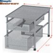 Simple Houseware Stackable 2 Tier Sliding Basket Organizer Drawer, Silver