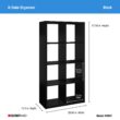 ClosetMaid 57.95-in H x 29.87-in W x 13.5-in D Black Wood Laminate 8 Cube Organizer