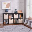 ClosetMaid 57.95-in H x 29.87-in W x 13.5-in D Black Wood Laminate 8 Cube Organizer