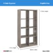 ClosetMaid 57.95-in H x 29.87-in W x 13.5-in D Graphite Gray Wood Laminate 8 Cube Organizer