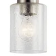 Kichler Winslow Brushed Nickel Modern/Contemporary Seeded Glass Cylinder Mini Pendant Light