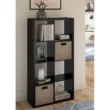 ClosetMaid 57.95-in H x 29.87-in W x 13.5-in D Black Wood Laminate 8 Cube Organizer