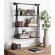 Kate and Laurel Rustic Brown/Black 23.25-in L x 8-in D Metal Tiered Shelf (3 Shelves)