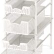 Simple Houseware Stackable 2 Tier Sliding Basket Organizer Drawer, White