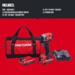 CRAFTSMAN CMCF810C2 V20 20-volt Max Variable Speed Brushless Cordless Impact Driver (2-Batteries Included)