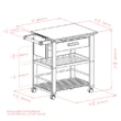 Winsome Wood Wood Base with Wood Top Rolling Kitchen Cart (20.47-in x 34.29-in x 31.57-in)