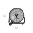 Utilitech 24-in 2-Speed Indoor Black Industrial Fan