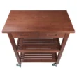 Winsome Wood Brown Wood Base with Wood Top Rolling Kitchen Cart (16.66-in x 28.27-in x 33.07-in)