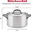 KitchenAid 8 Quart Stainless Steel 5-Ply Clad Stockpot with Lid