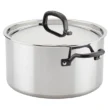 KitchenAid 8 Quart Stainless Steel 5-Ply Clad Stockpot with Lid