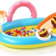 Hesung Inflatable Play Center, 98'' x 67'' x 32'' Kids Pool with Slide for Garden, Backyard Water Park
