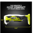 RYOBI PSBRA02K ONE+ HP 18V Brushless Cordless Compact 3/8 in. Right Angle Drill Kit with (1) 1.5 Ah Battery and 18V Charger