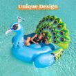 JOYIN Inflatable Peacock Pool Float, Fun Beach Floaties, Swim Party Toys, Pool Island, Summer Pool Raft Lounge for Adults & Kids