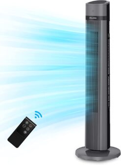 PELONIS 40''Oscillating Tower Fan | Remote Control 3 Modes | LED Display | Black