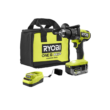 RYOBI PBLHM101K ONE+ HP 18V Brushless Cordless 1/2 in. Hammer Drill Kit with (1) 4.0 Ah High Performance Battery, Charger, and Tool Bag