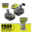 RYOBI PSK006-P601 ONE+ 18V Lithium-Ion 4.0 Ah Compact Battery (2-Pack) and Charger Kit with FREE Cordless ONE+ Compact Router