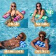 Sloosh 3 Pack Inflatable Pool Float Hammock, Water Hammock Lounges, Multi-Purpose Swimming Pool Accessories