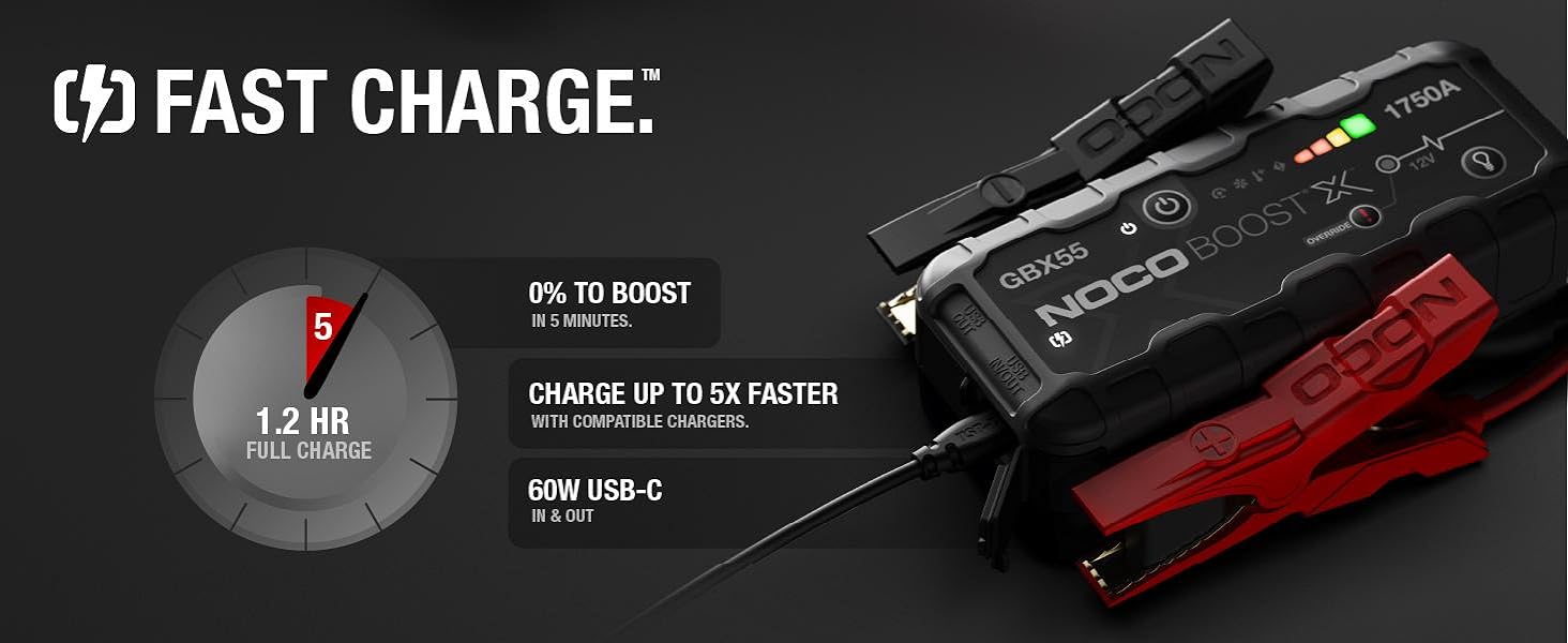 NOCO Boost X GBX55 1750A 12V UltraSafe Portable Lithium Jump Starter, Car Battery Booster Pack NOCO Boost X GBX55 1750A 12V UltraSafe Portable Lithium Jump Starter, Car Battery Booster Pack - Image 9