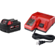 Milwaukee Reciprocating Saw 2625-20-48-59-1850 M18 18-Volt Lithium-Ion Cordless Hackzall W/ M18 Starter Kit W/ (1) 5.0Ah Battery and Charger
