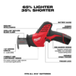 Milwaukee 2420-21-2457-20-48-11-2460 M12 12V Lithium-Ion HACKZALL Cordless Reciprocating Saw Kit with M12 3/8 in. Ratchet and 6.0 Ah XC Battery Pack