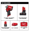 Milwaukee 2554-22-49-66-7021 M12 FUEL 12V Brushless Cordless Stubby 3/8 in. Impact Wrench Kit with3/8 in. Metric Deep Impact Socket Set (8-Piece)
