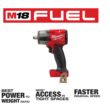 Milwaukee 2962-20-49-16-2960 M18 FUEL Gen-2 18V Lithium-Ion Brushless Cordless Mid Torque 1/2 in. Impact Wrench with Friction Ring and with Boot