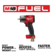 Milwaukee 2960-20-49-16-2960 M18 FUEL 18V Lithium-Ion Mid Torque Brushless Cordless 3/8 in. Impact Wrench with Friction Ring, Protective Boot