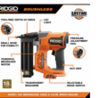 RIDGID R09891B-AC8400802 18V Brushless Cordless 18-Gauge 2-1/8 in. Brad Nailer with CLEAN DRIVE Technology with 18V 2.0 Ah Lithium-Ion Battery