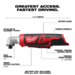 Milwaukee 2467-20-2460-20-48-11-2460 M12 12V Lithium-Ion Cordless 1/4 in. Right Angle Hex Impact Driver with M12 Rotary Tool and 6.0 Ah XC Battery Pack