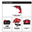 Milwaukee 2866-22 M18 FUEL 18V Lithium-Ion Brushless Cordless Drywall Screw Gun Kit with (2) 5.0Ah Batteries, Charger and Tool Bag