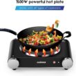 Cusimax Hot Plate Electric Burner, Single Burner Cast Iron hot plates
