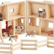 Melissa & Doug Fold and Go Wooden Barn With 7 Animal Play Figures