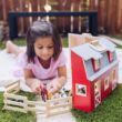 Melissa & Doug Fold and Go Wooden Barn With 7 Animal Play Figures